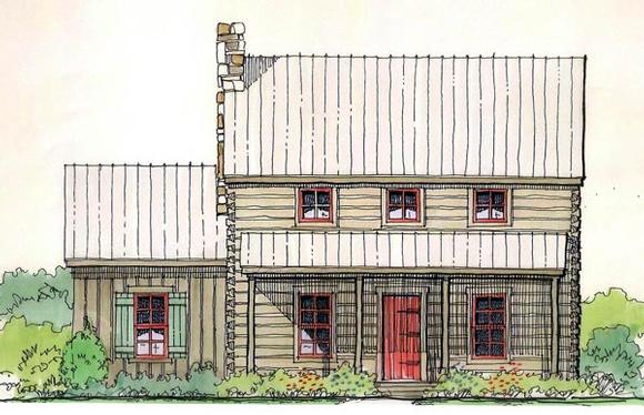 Cabin, Country, Traditional House Plan 62402 with 3 Beds, 2 Baths Elevation