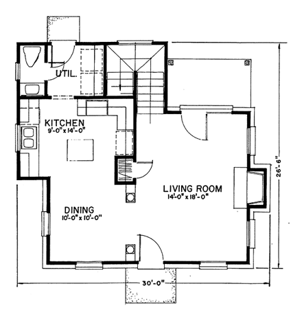 House Plan 62403 with 3 Beds, 3 Baths First Level Plan