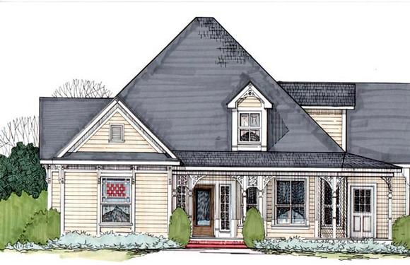 Victorian House Plan 62405 with 3 Beds, 2 Baths Elevation