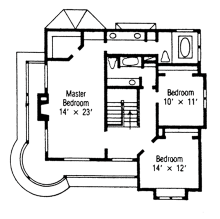 Victorian House Plan 62409 with 3 Beds, 3 Baths Second Level Plan