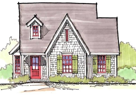 Cape Cod House Plan 62414 with 3 Beds, 1 Baths Elevation