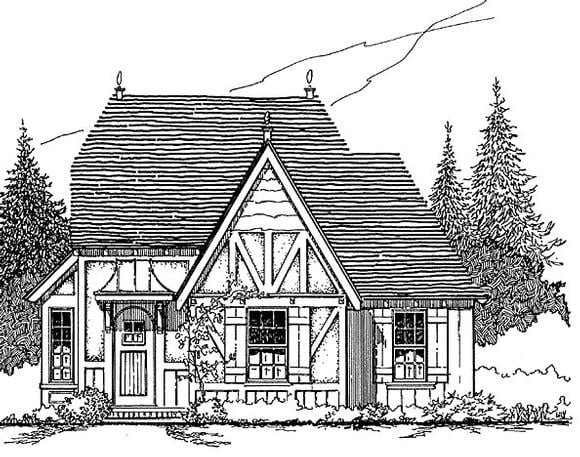 Cottage House Plan 62415 with 3 Beds, 1 Baths Elevation