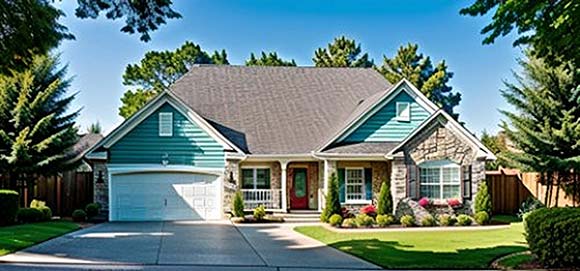 One-Story, Traditional House Plan 62548 with 2 Beds, 2 Baths, 2 Car Garage Elevation