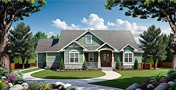 Traditional House Plan 62636 with 2 Beds, 2 Baths, 2 Car Garage Elevation