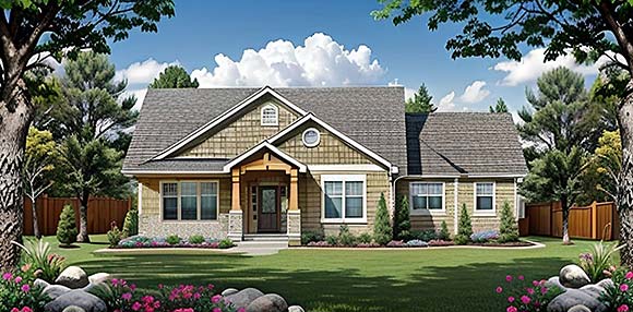 Traditional House Plan 62637 with 3 Beds, 2 Baths, 2 Car Garage Elevation