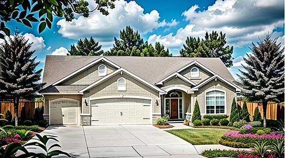 Traditional House Plan 62644 with 2 Beds, 3 Baths, 3 Car Garage Elevation