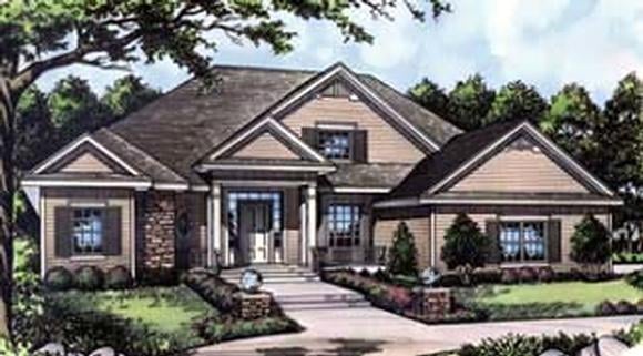 Colonial, Traditional House Plan 63004 with 4 Beds, 3 Baths, 2 Car Garage Elevation