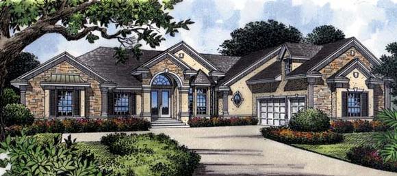 Mediterranean House Plan 63018 with 4 Beds, 4 Baths, 3 Car Garage Elevation