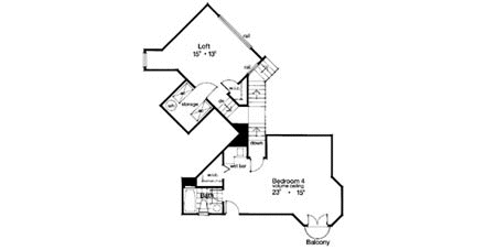 Mediterranean, Victorian House Plan 63075 with 5 Beds, 7 Baths, 3 Car Garage Second Level Plan