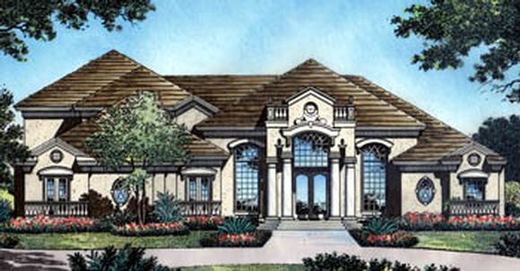 Florida, Mediterranean House Plan 63079 with 4 Beds, 6 Baths Elevation
