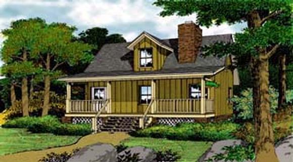 Country, Narrow Lot, Traditional House Plan 63126 with 1 Beds, 1 Baths Elevation