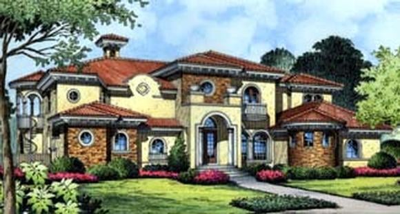 Florida, Mediterranean House Plan 63155 with 5 Beds, 8 Baths, 3 Car Garage Elevation