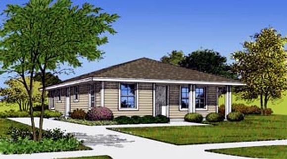 Country, Farmhouse, Traditional House Plan 63165 with 3 Beds, 1 Baths Elevation