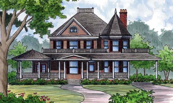 Farmhouse, Southern, Victorian House Plan 63171 with 3 Beds, 3 Baths Elevation