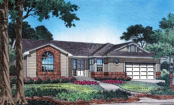 Country, Farmhouse, One-Story, Traditional House Plan 63180 with 3 Beds, 2 Baths, 2 Car Garage Elevation