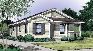 Country, Traditional House Plan 63205 with 3 Beds, 1 Baths Elevation