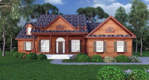 Colonial, Country, Craftsman House Plan 63237 with 3 Beds, 2 Baths, 2 Car Garage Elevation