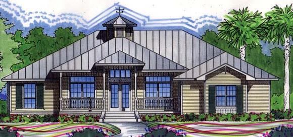 Coastal, Florida, One-Story, Traditional House Plan 63240 with 4 Beds, 2 Baths, 2 Car Garage Elevation