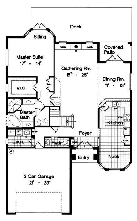 Contemporary, Florida, Mediterranean House Plan 63307 with 4 Beds, 4 Baths, 2 Car Garage First Level Plan
