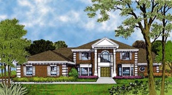 Florida, Southern, Traditional House Plan 63348 with 5 Beds, 4 Baths, 3 Car Garage Elevation