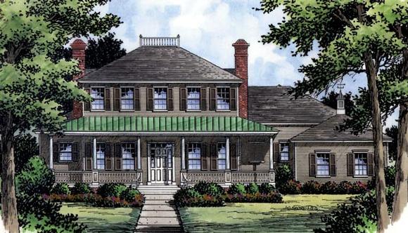 Colonial, Southern, Traditional House Plan 63360 with 4 Beds, 5 Baths, 3 Car Garage Elevation