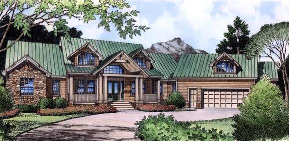 Farmhouse, Traditional House Plan 63361 with 4 Beds, 4 Baths, 2 Car Garage Elevation