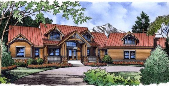 Craftsman, Traditional House Plan 63363 with 4 Beds, 4 Baths, 2 Car Garage Elevation