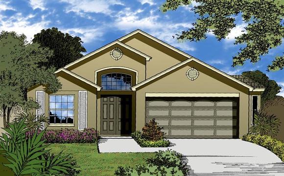 Country, Traditional House Plan 63387 with 3 Beds, 2 Baths, 2 Car Garage Elevation