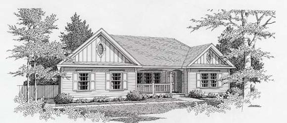 Country, European House Plan 63501 with 2 Beds, 1 Baths, 2 Car Garage Elevation