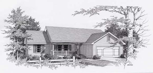 Country House Plan 63508 with 3 Beds, 2 Baths, 2 Car Garage Elevation