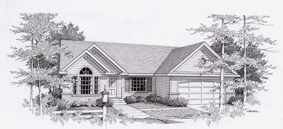 Country, European House Plan 63509 with 3 Beds, 2 Baths, 2 Car Garage Elevation