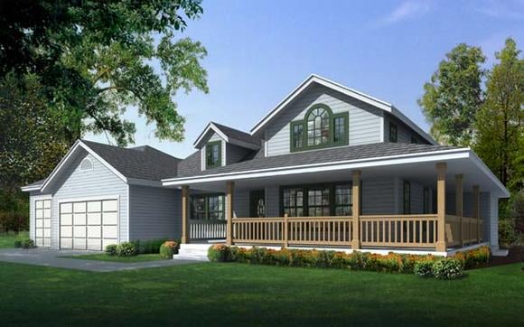 Country House Plan 63510 with 2 Beds, 2 Baths, 3 Car Garage Elevation