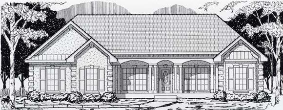 Contemporary, European House Plan 63512 with 3 Beds, 2 Baths, 2 Car Garage Elevation