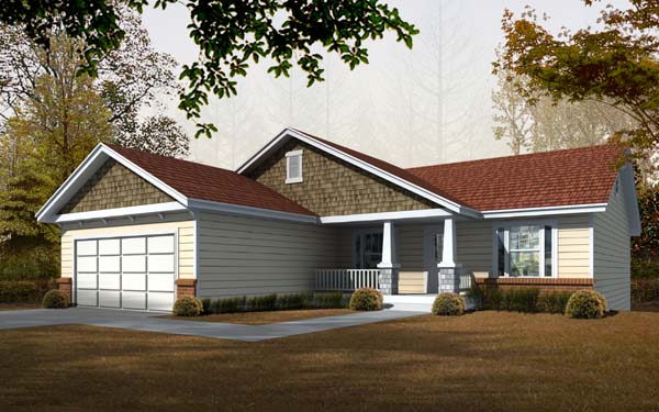 Craftsman House Plan 63513 with 5 Beds, 3 Baths, 2 Car Garage Elevation