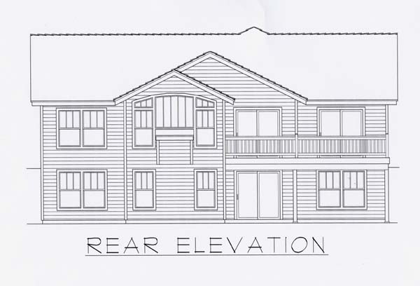 Craftsman House Plan 63513 with 5 Beds, 3 Baths, 2 Car Garage Rear Elevation