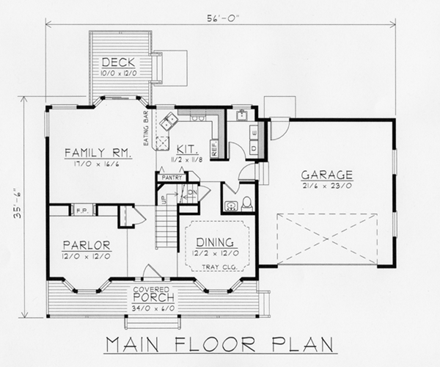 Victorian House Plan 63517 with 3 Beds, 3 Baths, 2 Car Garage First Level Plan