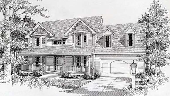 Victorian House Plan 63517 with 3 Beds, 3 Baths, 2 Car Garage Elevation