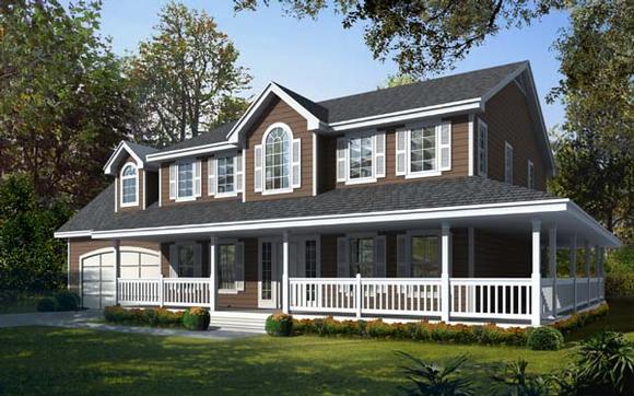 Country, Farmhouse House Plan 63523 with 4 Beds, 3 Baths, 3 Car Garage Elevation