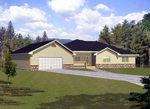 Contemporary House Plan 63532 with 3 Beds, 2 Baths, 2 Car Garage Elevation