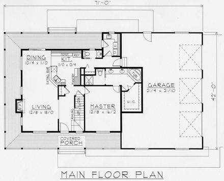 Country House Plan 63534 with 4 Beds, 4 Baths, 3 Car Garage First Level Plan