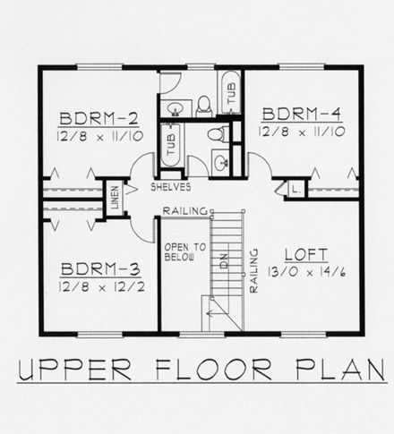Country House Plan 63534 with 4 Beds, 4 Baths, 3 Car Garage Second Level Plan