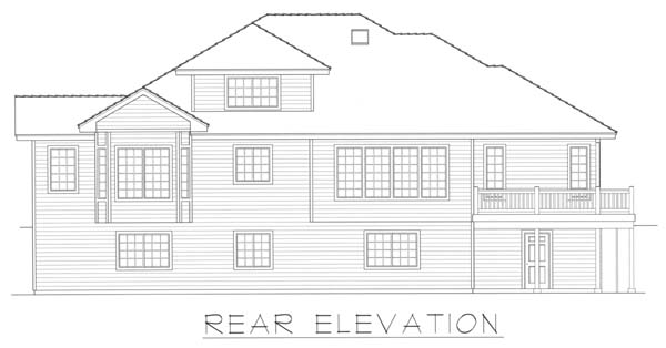 Contemporary House Plan 63545 with 3 Beds, 3 Baths, 2 Car Garage Rear Elevation