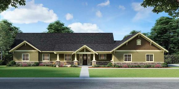 Country, Craftsman, Ranch House Plan 63556 with 3 Beds, 2 Baths, 3 Car Garage Elevation