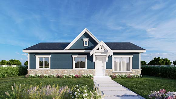 Craftsman, Traditional House Plan 63565 with 2 Beds, 2 Baths Elevation