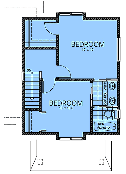 Country, Craftsman, Farmhouse House Plan 63570 with 3 Beds, 2 Baths, 2 Car Garage Second Level Plan