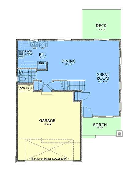 Contemporary, Modern House Plan 63576 with 3 Beds, 3 Baths, 2 Car Garage First Level Plan