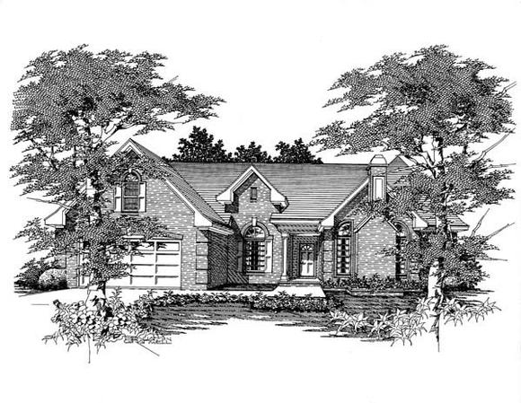 House Plan 63701 with 3 Beds, 2 Baths, 2 Car Garage Elevation