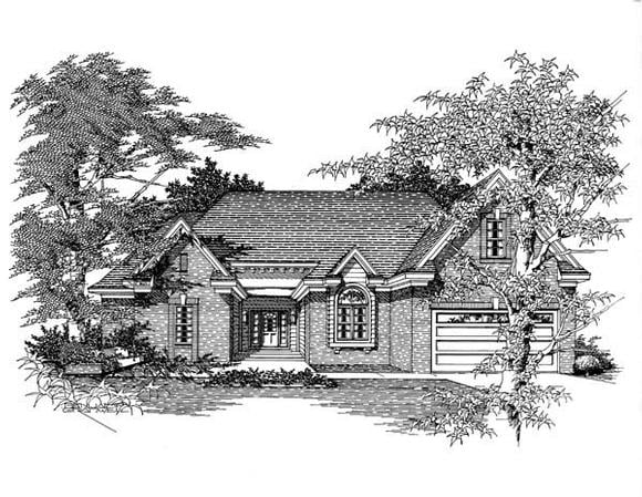 House Plan 63704 with 3 Beds, 3 Baths, 2 Car Garage Elevation