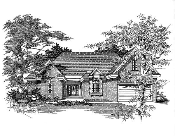 House Plan 63704 with 3 Beds, 3 Baths, 2 Car Garage Elevation