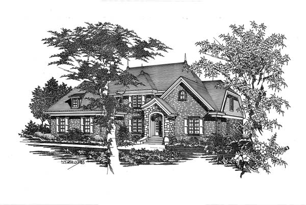House Plan 63705 with 4 Beds, 3 Baths, 3 Car Garage Elevation